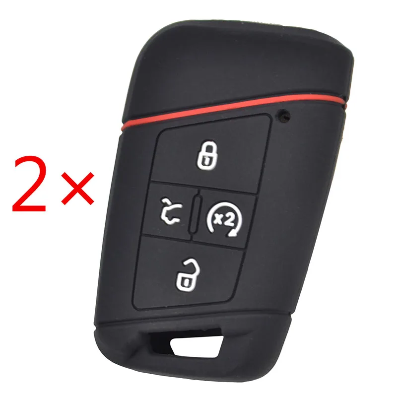 

AX For Volkswagen VW Tiguan Passat Golf Alltrack Atlas 2018 2019 Key Case Fob 2Pcs Silicone Remote Flip Key Cover