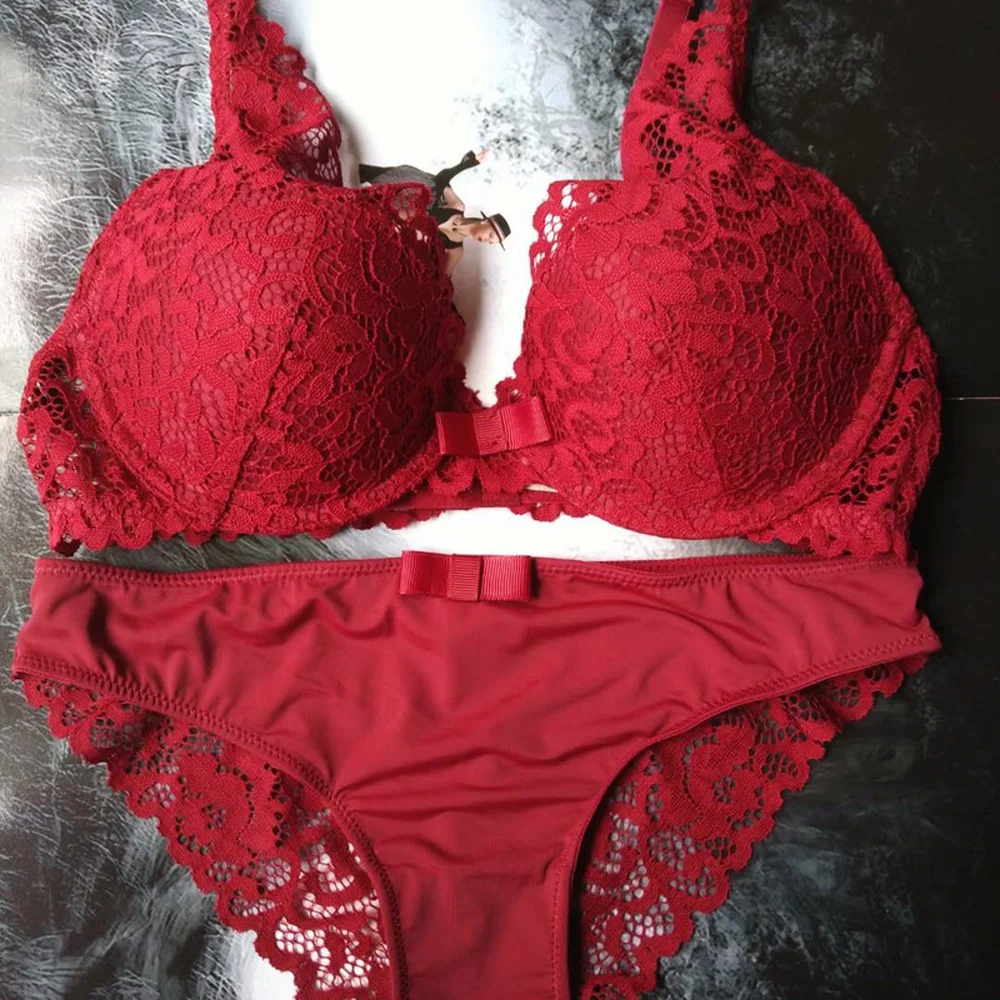 Cheap Underwear Set Push Up Bra Set Lace Sexy Ultra thin Women Lingerie Bras Ladies Bra Sets