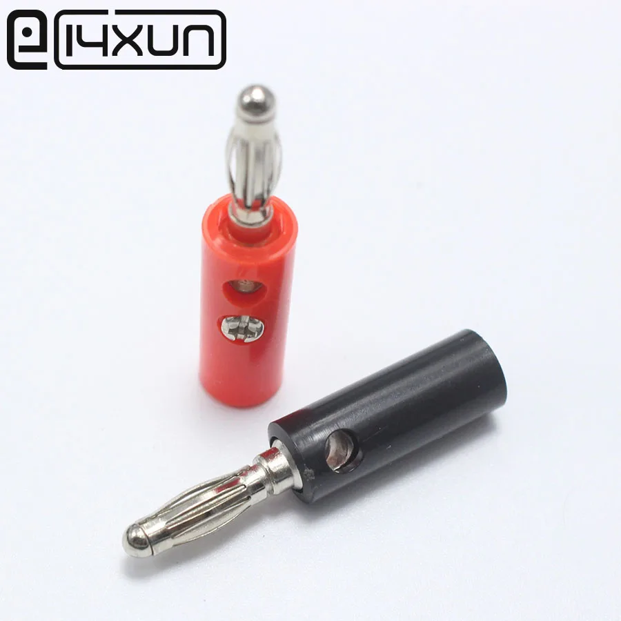 EClyxun 10pcs/lot 4mm Nickel Plated Banana plug banana Connector Plugs