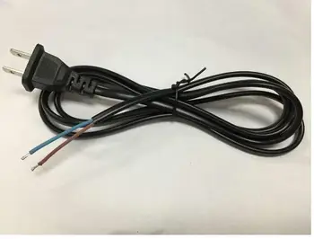 

2 Core 2 Flat Adapter Plug Single Head Power Cable 0.5 Square Single Head Bare Tail Plug Wire for DIY 1.5M Black