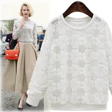 Sexy Women’s Lace Leisure Solid Color Cotton Hollow Hoody Sweatshirt Casual Jacket Plus Size XL-5XL