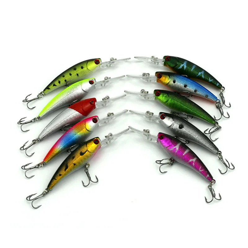 

2pcs 9.2cm/8g Fishing Lure Minnow Hard Bait with 2 Fishing Hooks Fishing Tackle Lure 3D Eyes