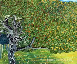 Маслом Воспроизведение Art Густава Климта Золотое яблоко дерево (Роскошные линия) Home Decor Ручная роспись высокое качество