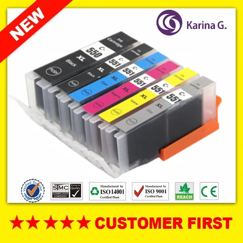 

Compatible for PGI 550 PGI-550 CLI-551 PGI550 CLI551 ink cartridge For Canon PIXMA MG6350 7150 7550 IP8750 etc.