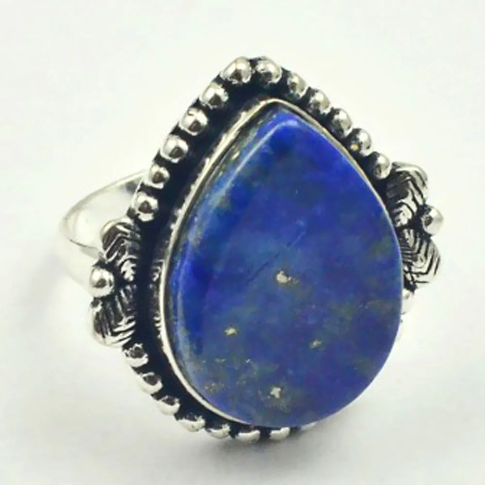 Серебряное кольцо Lapis Lazuli покрытое медью размер США 8 5 R3489|Кольца| |