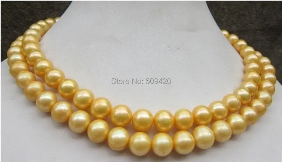 

Free Shipping >>32"Beautiful SOUTH SEA AAA 10-11mm GOLDEN PEARL NECKLACE