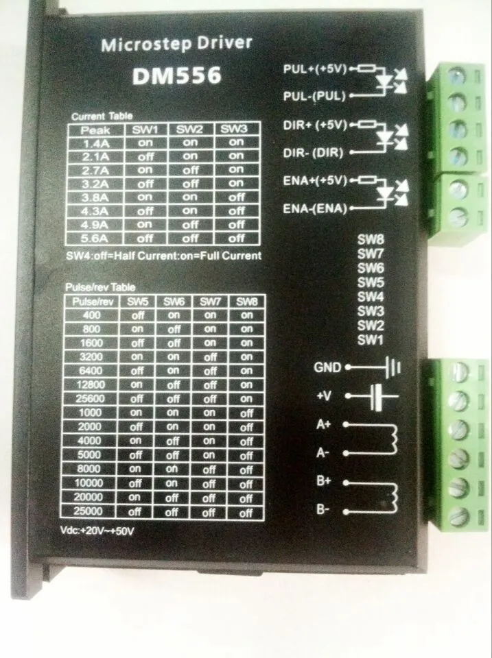 

New Leadshine DM556 2-phase Digital Stepper Drive work 36-60 VDC 2.1A to 5.6A for Associated products NEMA23 motor