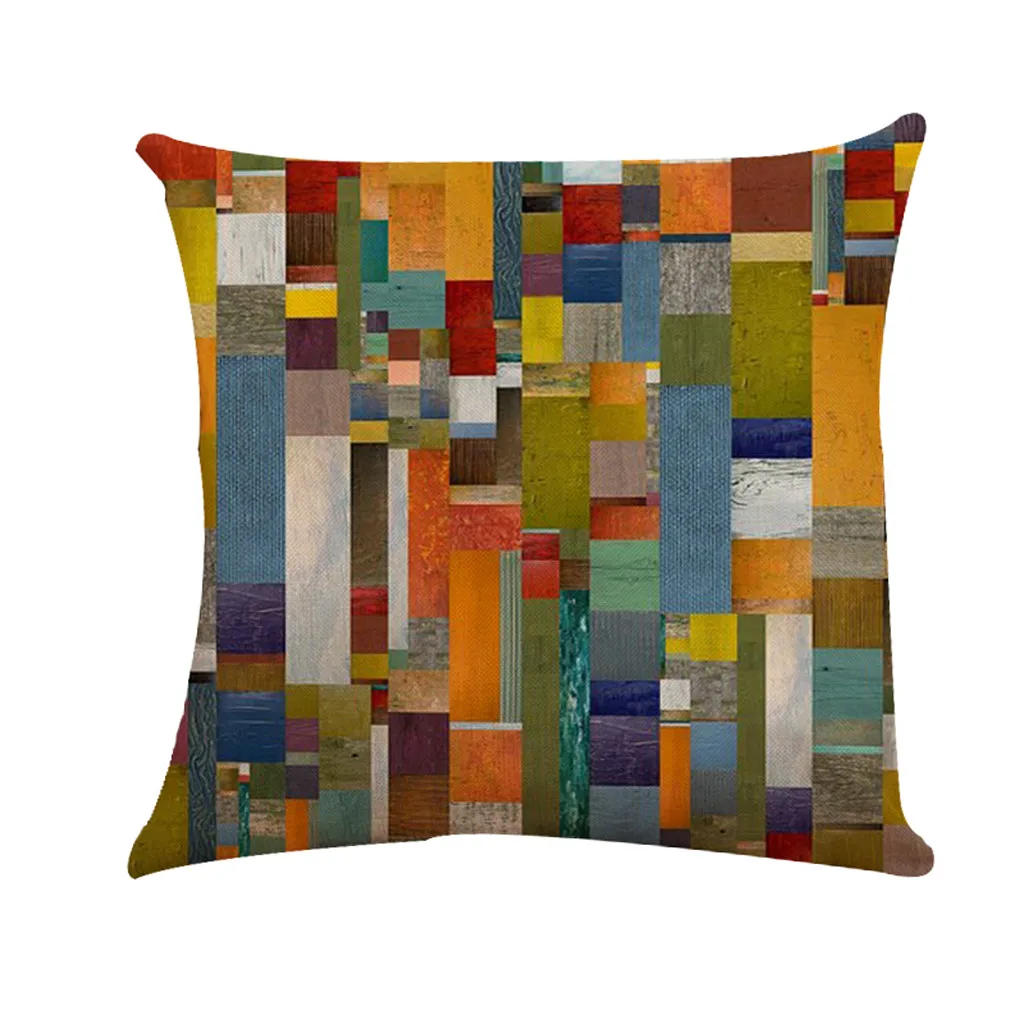 

Gajjar Pillow Case Color Blocks Field Weave Map Colorful Geometric Abstract Pattern Prints Cushion Cover Home Pillow Case 37DEC8