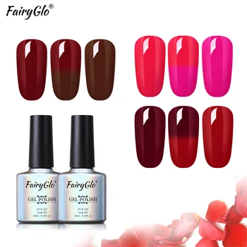 

FairyGlo 10ml Wine Red Thermal Gel Nail Polish Temperature Color Changing Chameleon UV Gel Polish Gel Varnish Lacquer GelLak