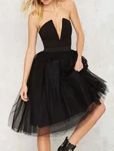 Kurze Cocktailkleider Dame Balck Tüll Ballkleid Parteikleid Robe De Cocktail Feestjurken V-ausschnitt Backless Kurze Formelle kleidung