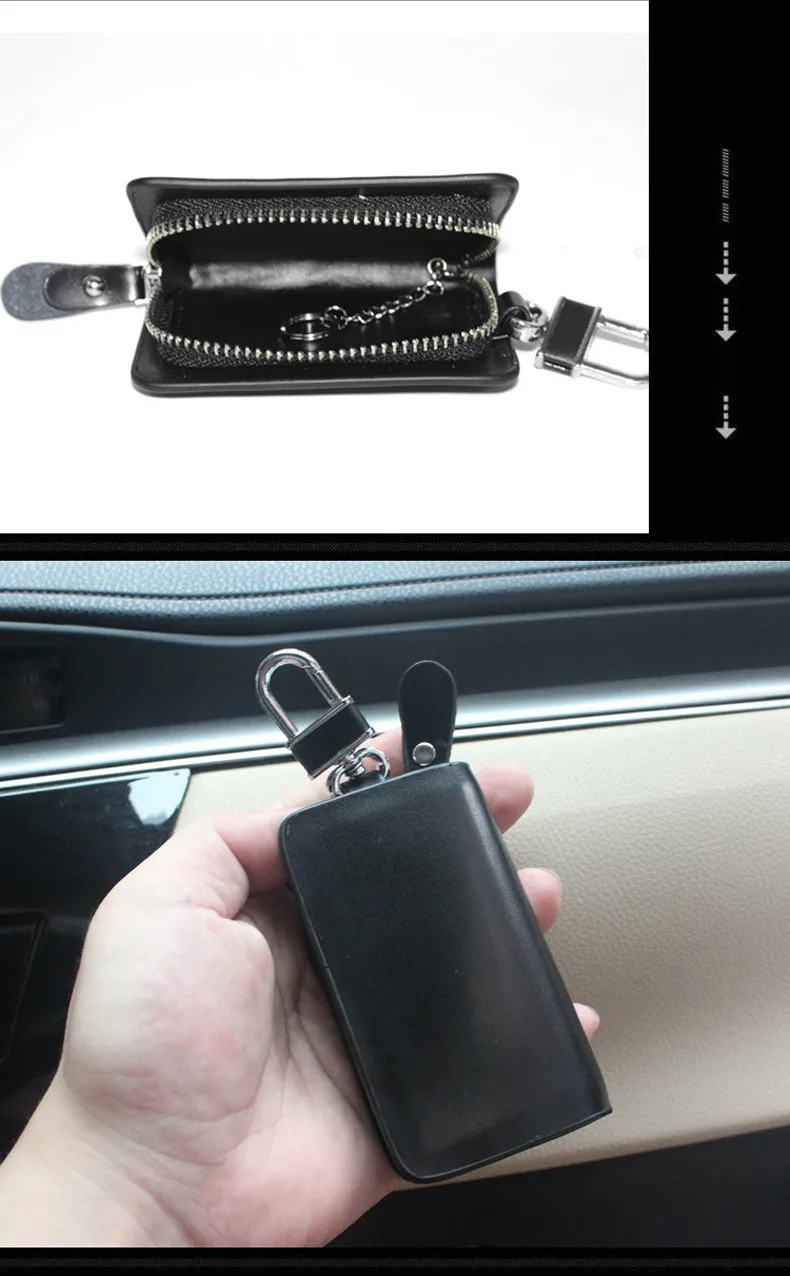 Автомобильный чехол для ключей из натуральной кожи, черный чехол для ключей для Lexus Audi Mercedes peugeot Toyota Vw Skoda Ford