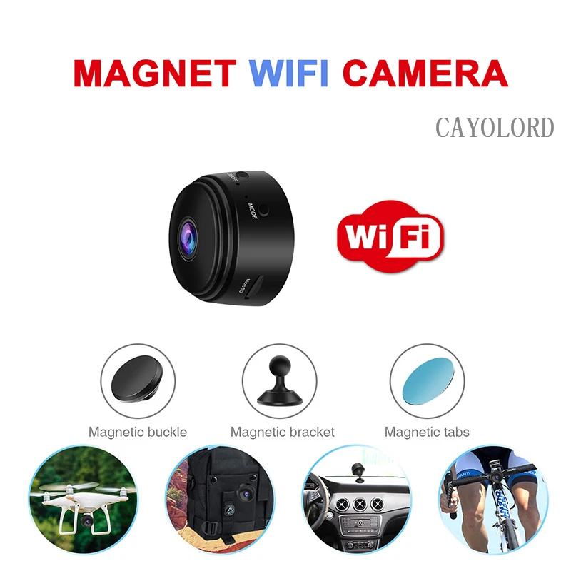 

Magnet 1080P Wide Angle Mini Wireless WIFI Camera IR Night Vision Remote Monitoring Recorder IP Camcorders