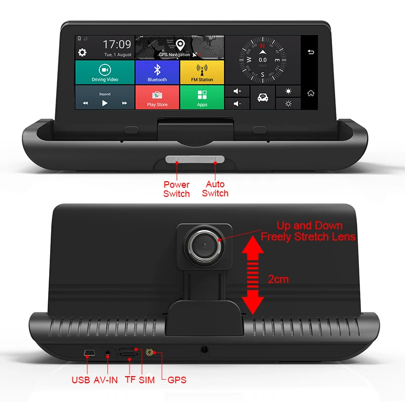 Junsun 7 84 ''Авто 4 г ADAS Автомобильный dvr регистраторы FHD 1080 P заднего вида камера