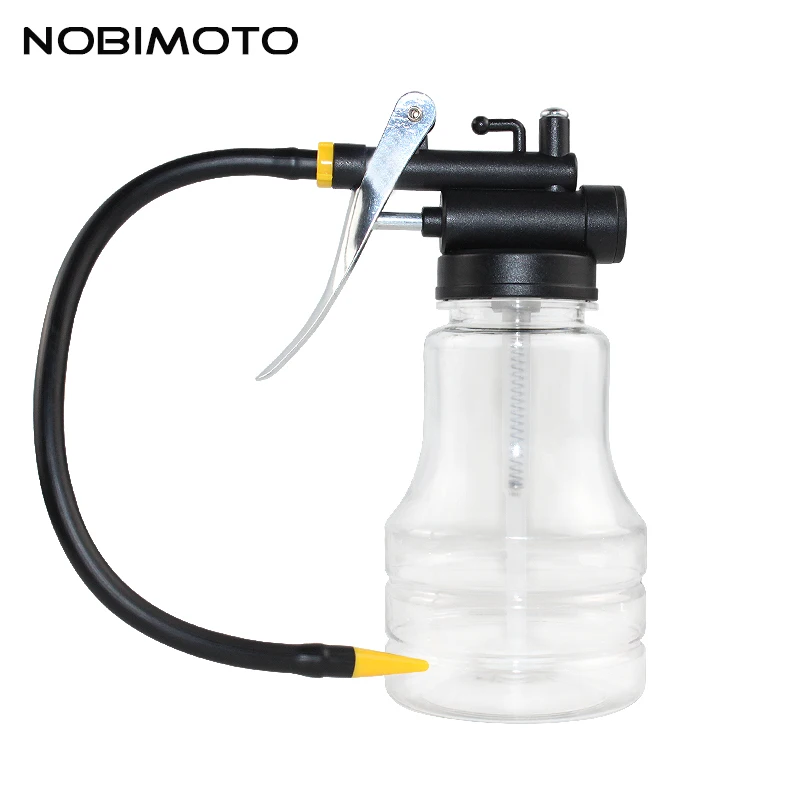 

250cc Transparent High Pressure Pump Oiler Lubrication Oil Can Plastic Machine Oiler Grease 245mm Length flex Gun 2XP004