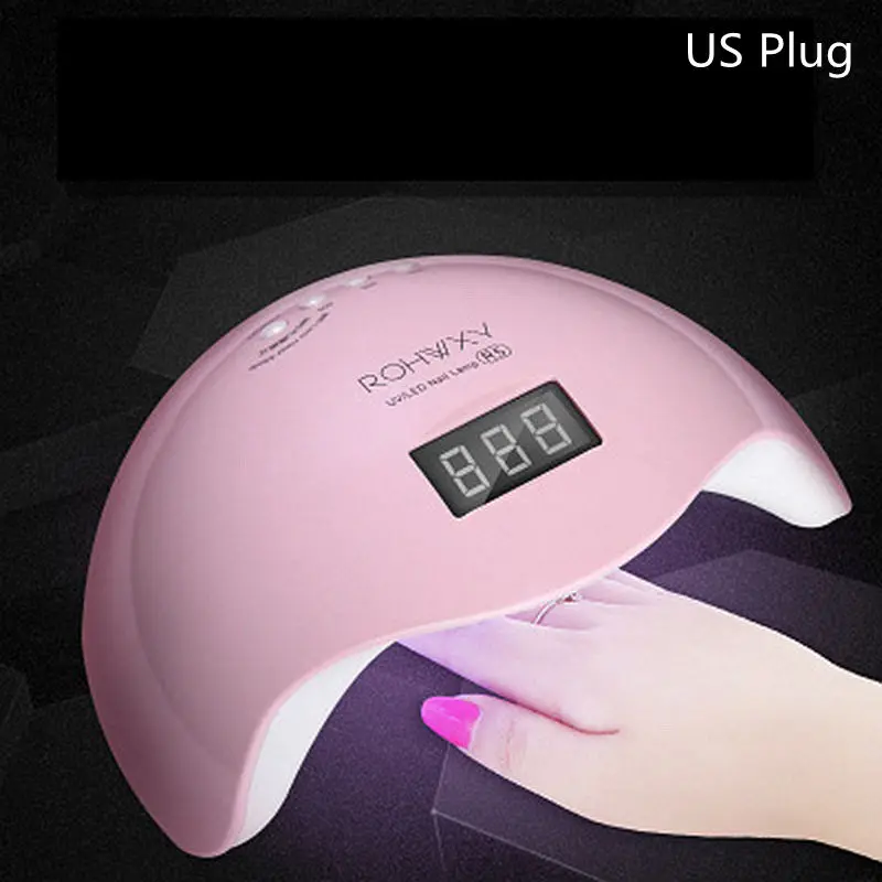Pink US Plug Bfaccia 48W для ногтей, для маникюра светодиодный Сушилка для ногтей сушка лака 24 шт. авто 10/30/60 s, инструменты для ногтей - Цвет: Pink US Plug