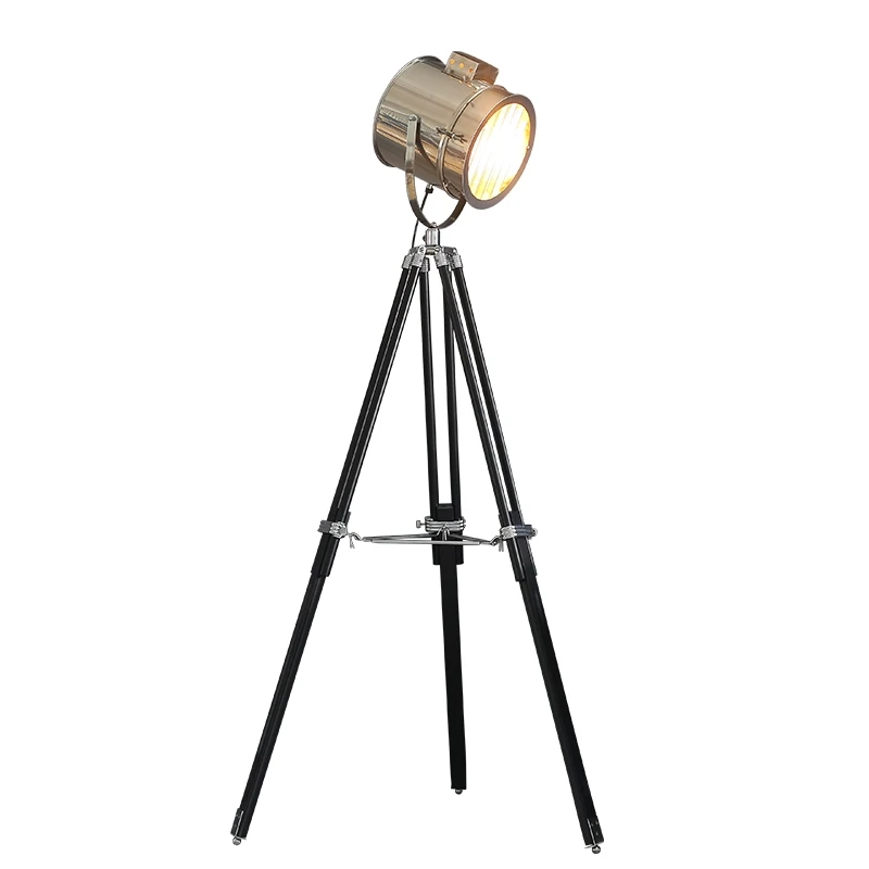 Flash Deal BDBQBL Nordic American Creative Studio Retro Industrial Bar Floor Lights E27 Tripod Searchlight Additional Net LED Floor Lamp 11