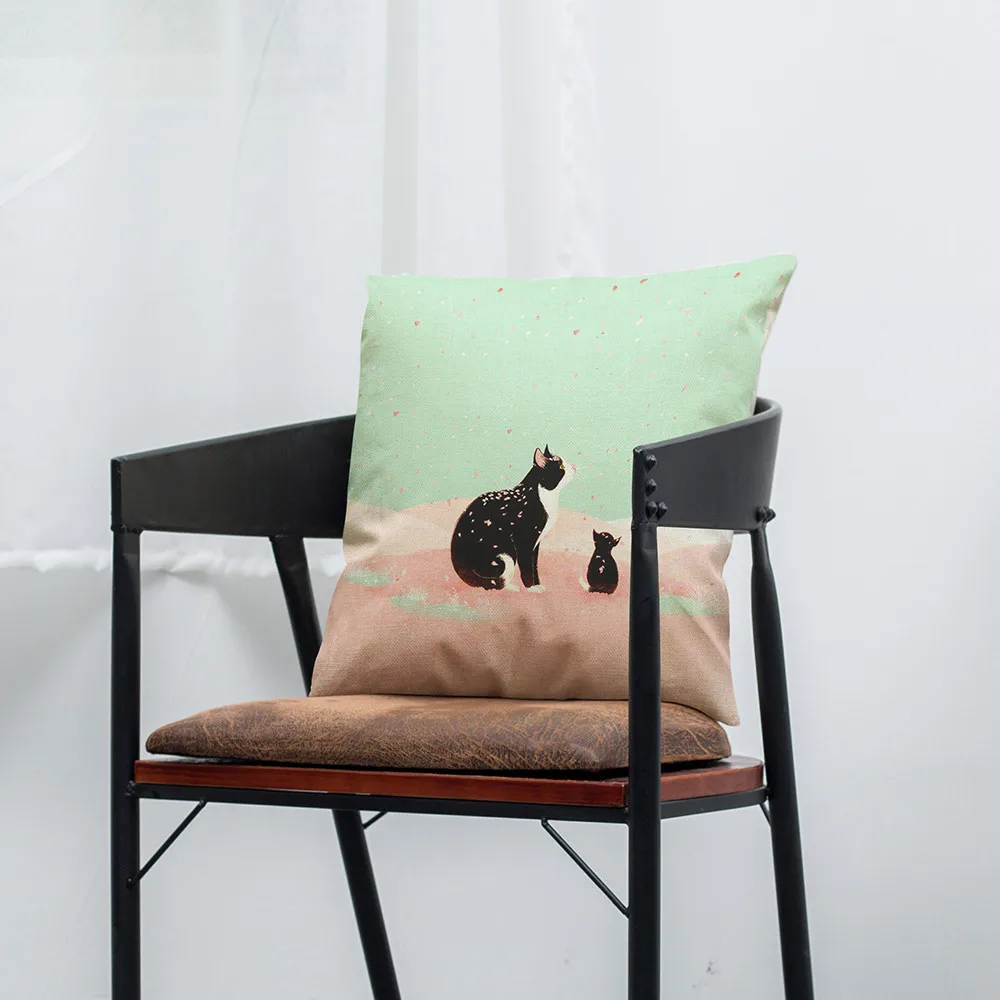Наволочка для подушки в виде кошки, забавная Подушка 43 см* 43 см, наволочка, съемные моющиеся наволочки для подушек, домашний декоративный Dekoratif Yastklar#815