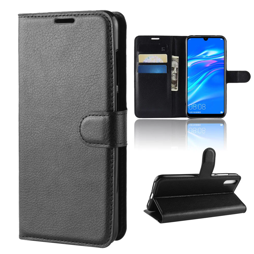 Baiscxst Luxury Leather Flip Case For Huawei Enjoy 9 Stand Book Wallet Y7 prime 2019 Cover Coque On Phone Bags | Мобильные телефоны