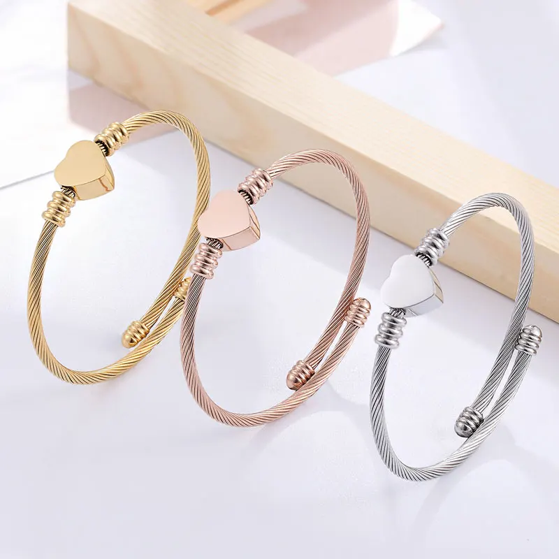 Женский браслет с сердечками armbanden voor vrouwen регулируемый из нержавеющей стали