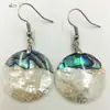 New Zealand Abalone Shell Mother of pearl Shell Women Bead Dangle Earrings Pair WFH640 ► Photo 3/6