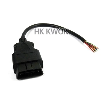 Koop NIEUWE Gratis DHL Fedex 100 stks partij Voor OBD 2 OBD II 16 Pin Mannelijke Uitbreiding Connector Diagnostic Extender Opening Kabel hoge Kwaliteit