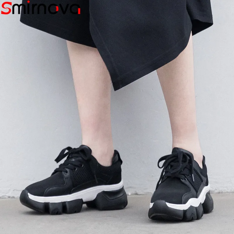 

Smirnova big size 36-42 fashion spring autumn new shoes woman round toe lace up sneaker shoes women Casual ladies shoes lace up
