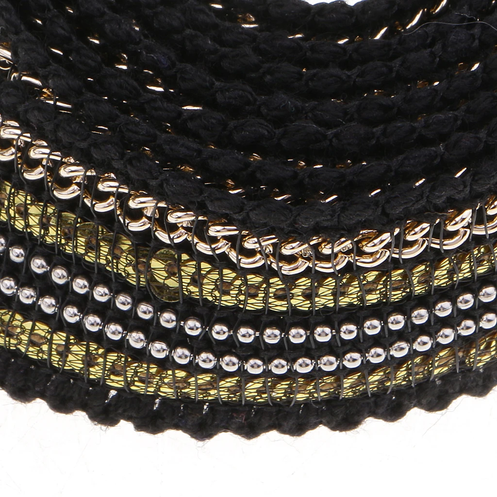 1 Yard 25mm Beaded Sequin Lace Trim Fabric Ribbon Embroidered Applique DIY Handcraft Sewing Headdress Wedding Costume Decoration