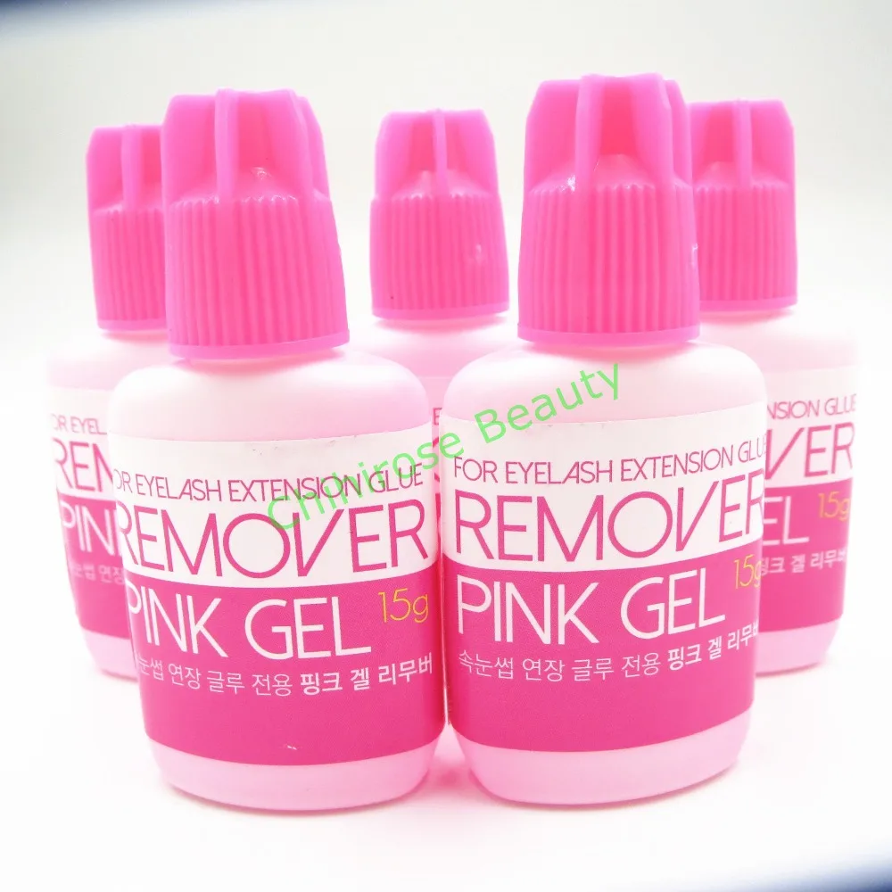 

Free Shipping Made In Korea Pink Gel Remover For Eyelash Extensions Glue 15g/bottle 10 bottles/lot eyelash extensions remover