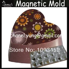 18 чашек шоколад в форме сердца нержавеющая Магнитная форма с переводной лист для шоколада, DIY Форма для домашнего шоколада, шоколадные Инструменты