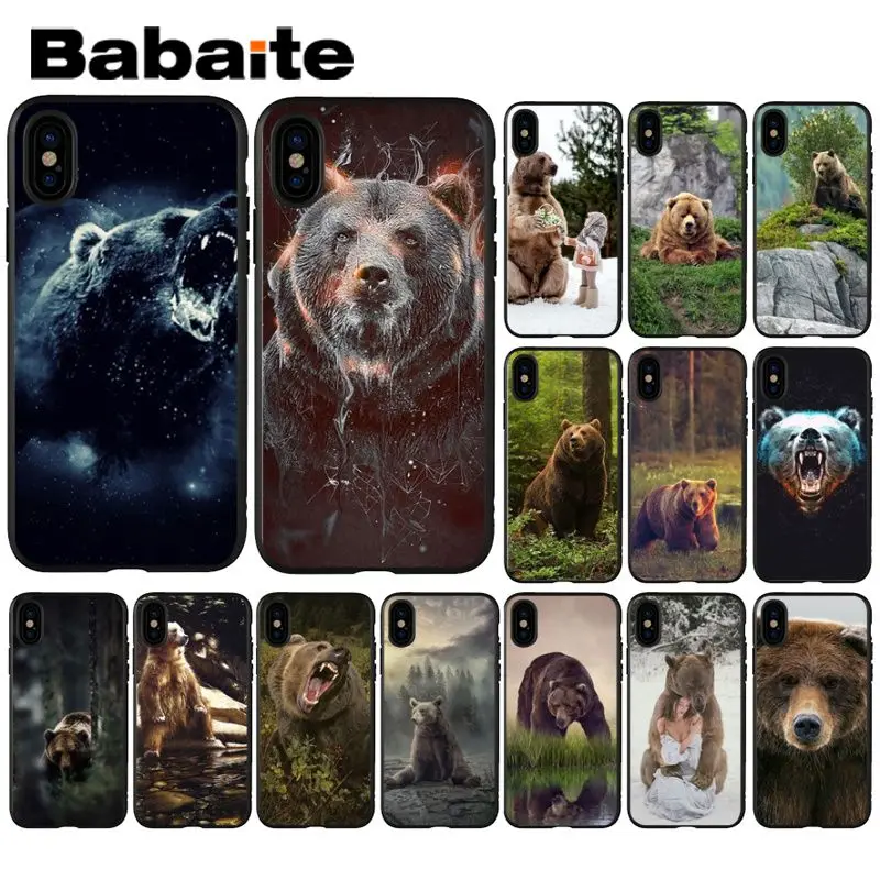 

Babaite grizzly bear Novelty Fundas Phone Case Cover for Apple iPhone 8 7 6 6S Plus X XS MAX 5 5S SE XR Cover