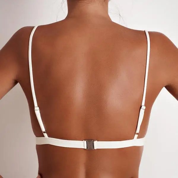 Women Summer Solid Bikini Tops Deep V Neck Backless Skinny Wire-Free Bra FI-19ING