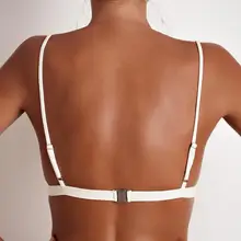 Women Summer Solid Bikini Tops Deep V Neck Backless Skinny Wire-Free Bra FI-19ING