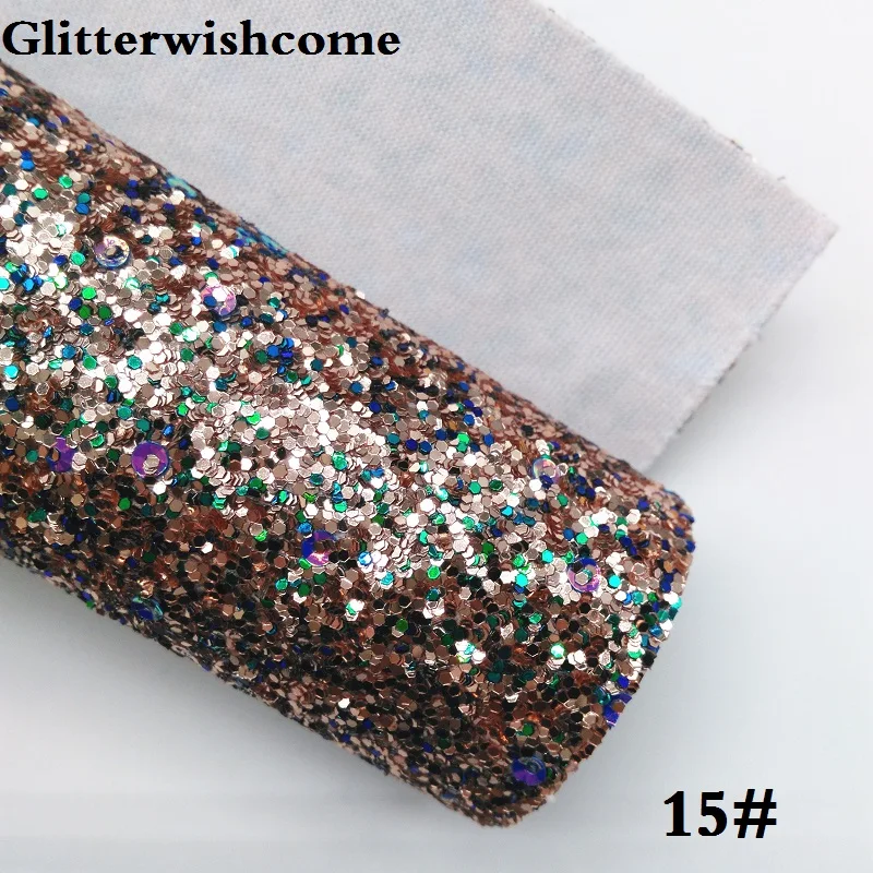 Glitterwishcome 21X29 см A4 размер с эффектом блестящей кожи лист, блеск винил для Луки, GM028A - Цвет: 15