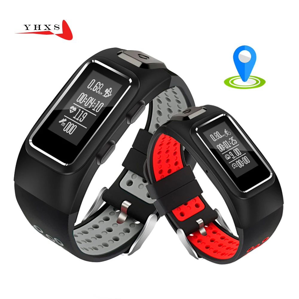 

YHXS IP68 Waterproof Bluetooth Smart Sport Band Fitness Tracker Wristband Heart Rate Smartband GPS Trace Location Bracelet Watch