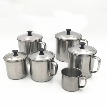 

Coffee Tea Cup Water Mug With Handle And Lid Stainless Steel Food Grade Drinkware Children Decanter Kindergarten Cup Supply 1pcs