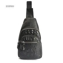 Esiposs с узором «крокодиловая кожа» из коровьей кожи, Мужская нагрудная сумка в стиле casual сумка через плечо, сумка для плеча, кожаная сумка для мужчин сумка мужские нагрудные сумки из натуральной кожи