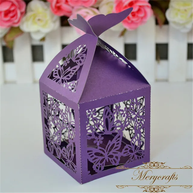 Wedding Favors And Gifts Box Laser Cut Beautiful Erfly Theme Wedding Favors And Gifts Box Laser Cut Beautiful Erfly Theme Purple Favor Bo