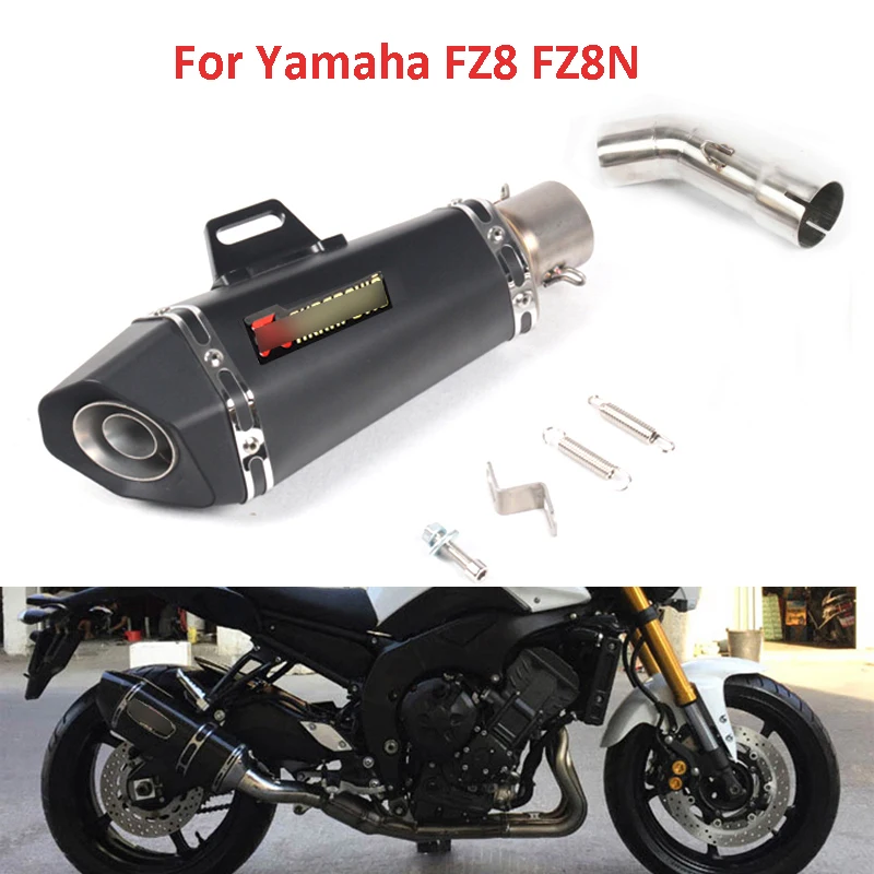 Motorcycle Exhaust System Mid Link Pipe Slip On Muffler Exhaust Pipe For Yamaha FZ8 FZ8N With DB Killer Silencer Motorcycle Exhaust System Mid Link Pipe Slip On Muffler Exhaust Pipe For Yamaha FZ8 FZ8N With DB Killer Silencer