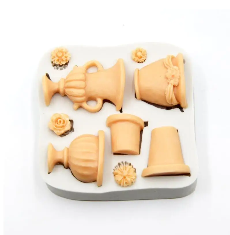 

1pcs Flower Pot Cake Mold Silicone Mold Fondant Mold Chocolate Mold Cake Decorating Tools Flower Cake Mould