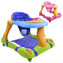 От переворачивания для младенцев детские ходунки Детские U автомобиль-ходунки с колесами Музыка Складная детская коляска обучения для ходьбы по помощи