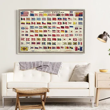 

Johnson's New Chart of National Emblems Art Posters Canvas Print Poster Home Decor