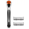 Qshave-maquinilla de afeitar Manual Black Spider para hombre, con 6 hojas, diseño de nombre en el mango, compatible con Quattro Titanium(1 Mango, 2 hojas de Alemania X6) ► Foto 2/5