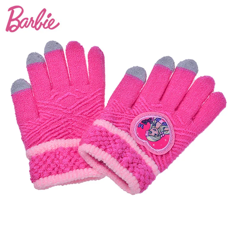 Barbie Acrylic Lovely Girl Gloves Winter Warm Fashion Touch Screen