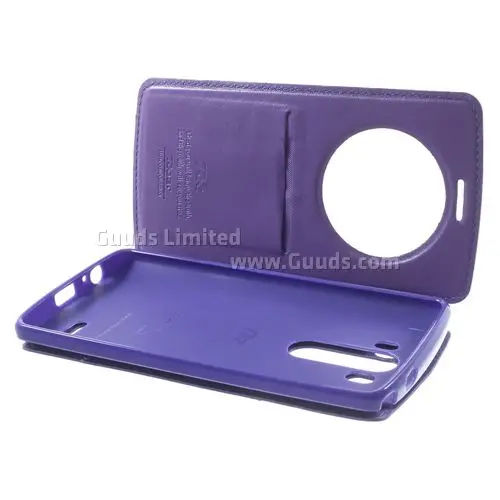 Roar Korea Noble Quick Circle Leather Flip Cover for LG G3 D850 D855 LS990 - Purple