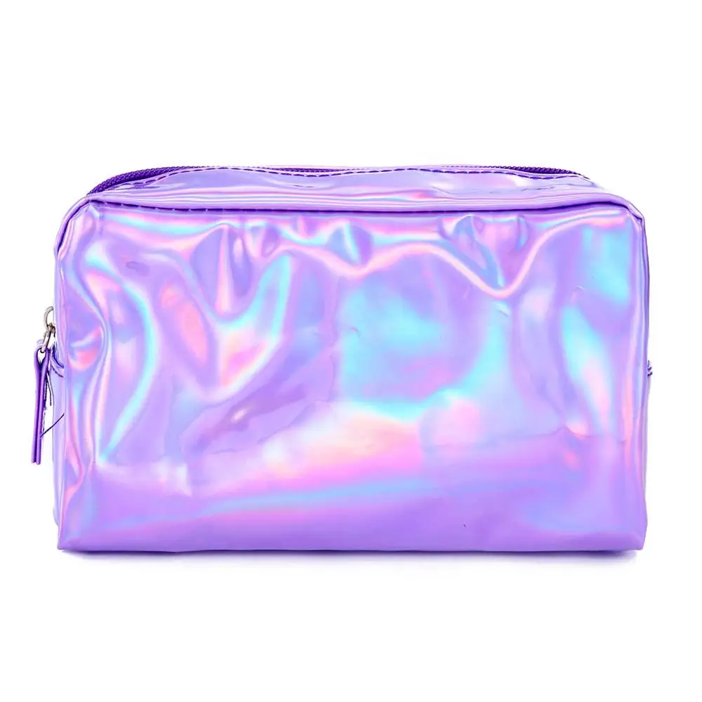 UOSC Лазерная косметичка, модный голографический пенал для карандашей, косметичка для макияжа, сумочка с лазерной молнией, сумочка, косметички - Цвет: Purple