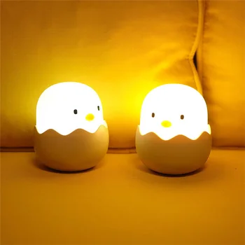 

Eggshell Bedside Silicone Lamp Creative Night Light LED Cartoon Toys Christmas Decoration Table Lamp Gift Lamp