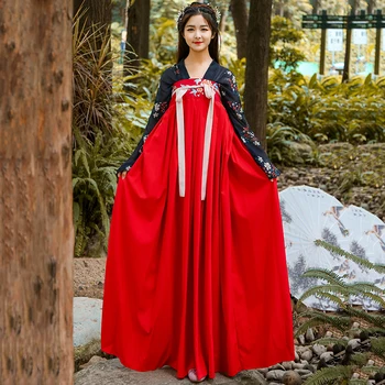 

Chinese Traditional Dance Costume For Women Hanfu Festival Outfit Oriental Folk Stage Performance Clothes Fairy Dress DF1003