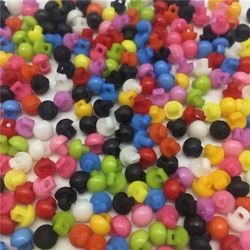 250 шт Мини Пластиковые кнопки для кукол мягкие игрушки одежда 6 мм разные цвета сердце квадратный цветок лук звезды