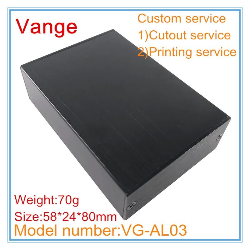 

1pcs/lot good quality aluminum junction box 6063-T5 aluminum enclosure 58*24*80mm for transducer device