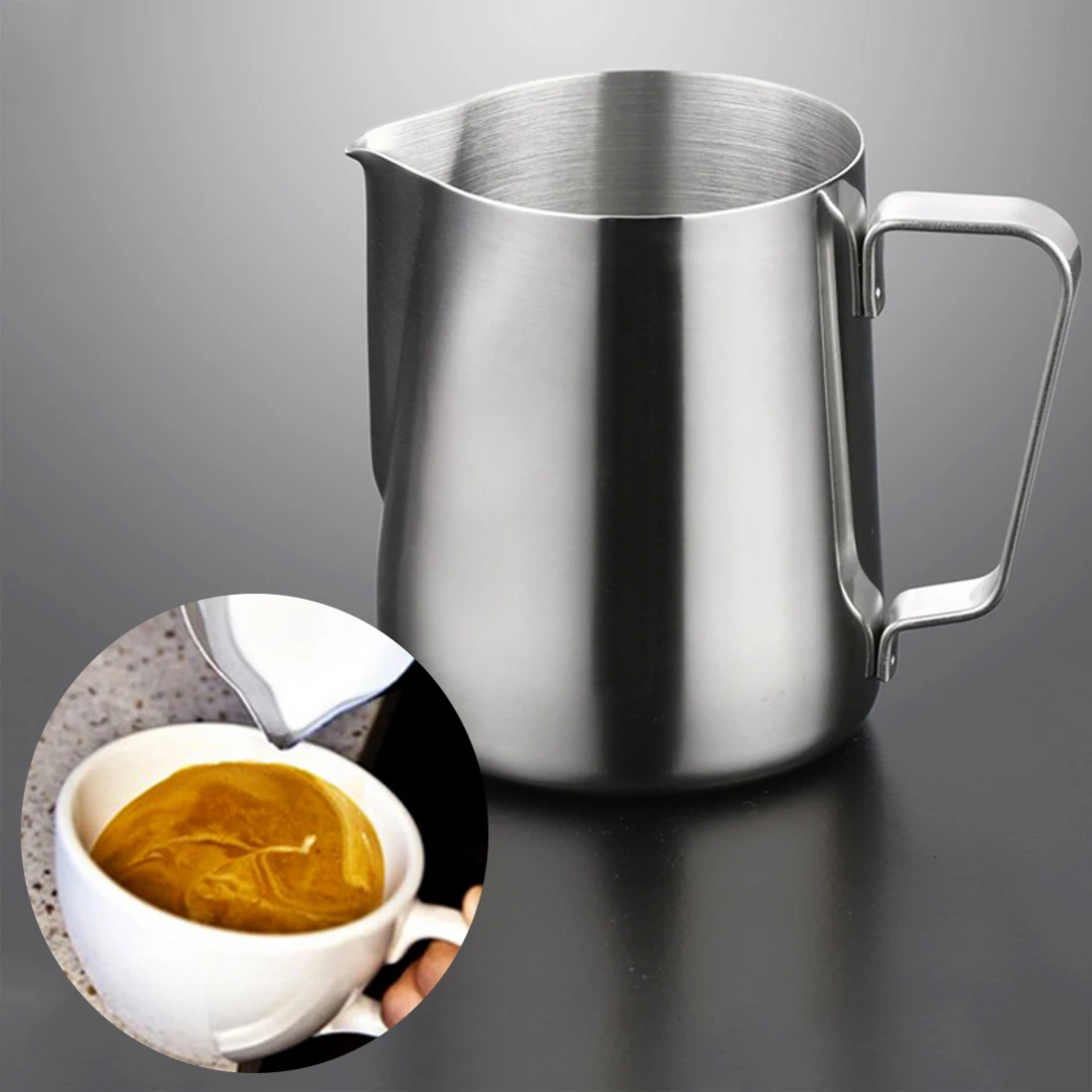 

1PC Stainless Steel Milk Foam Mug Milk Frothing Jug Thermo Latte Art Pull Flower Coffee Cup Cappuccino Cream